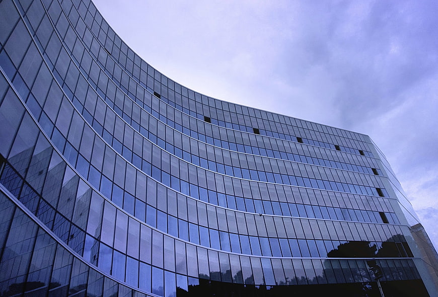 Modern Curved Glass Office Building Architecture