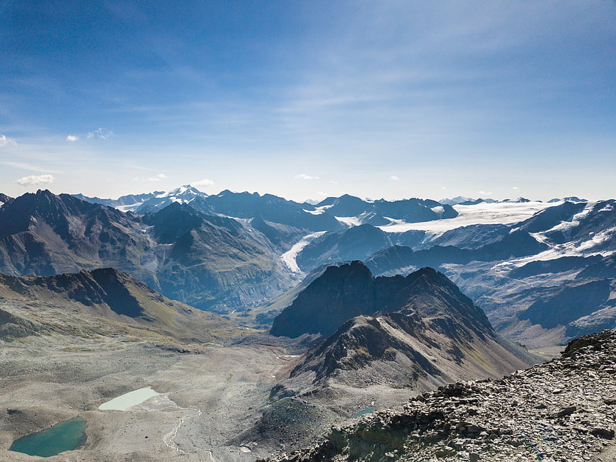 Panoramic View of Kaunertal Glacier and Alpine Mountains