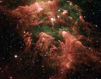 Carina Nebula Deep Space Astrophotography with Red and Green Gas Clouds