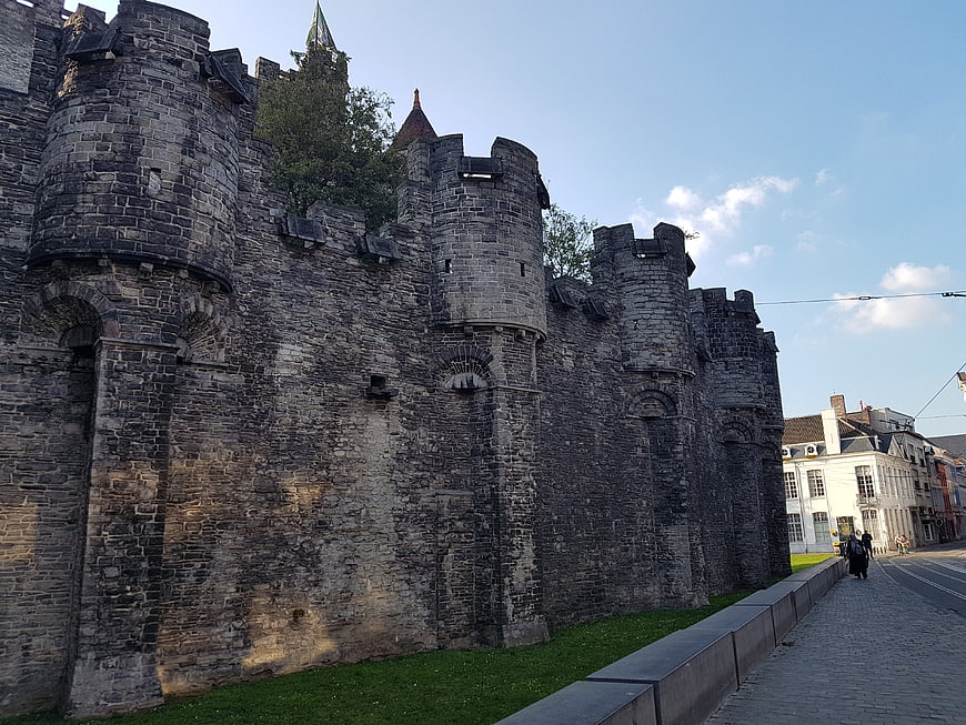 Ancient Stone City Walls in Ghent, Belgium