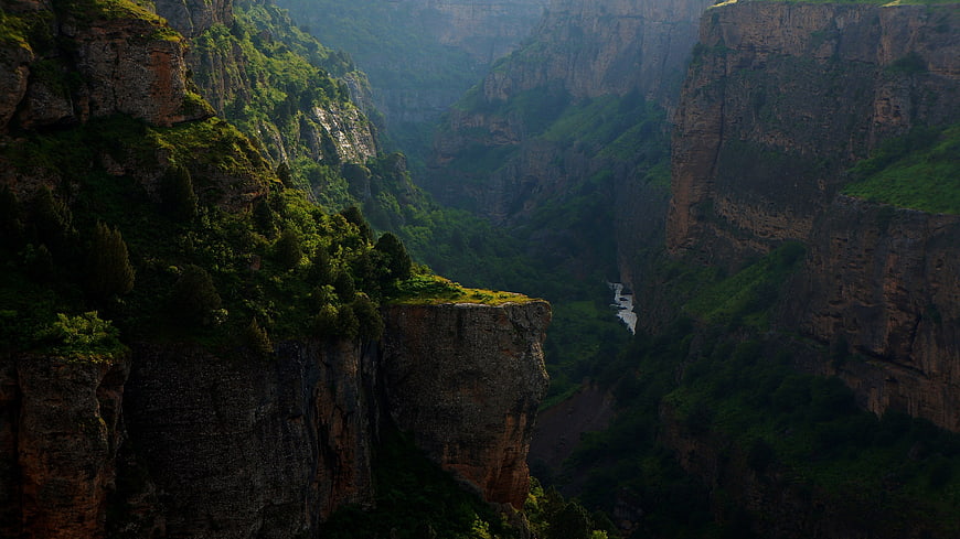 Majestic Green Canyon with River in Kazakhstan