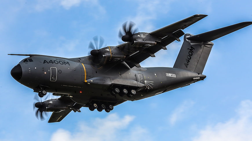 Military A400M Cargo Plane in Flight