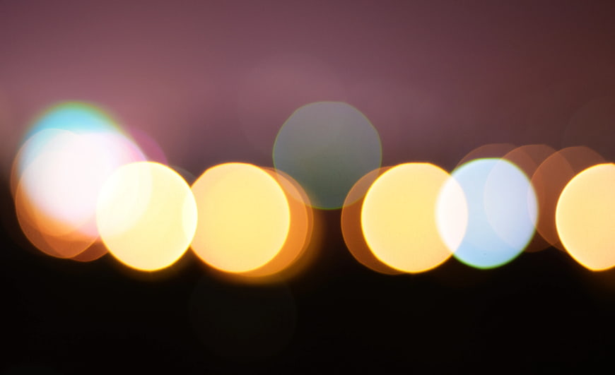 Abstract Bokeh Lights Background with Yellow and Blue Orbs