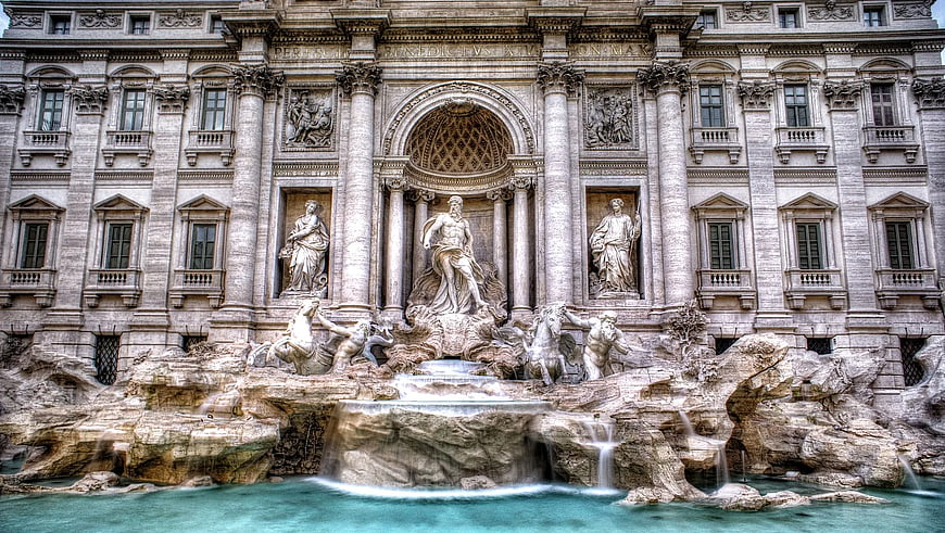Trevi Fountain Rome Architecture and Baroque Sculptures