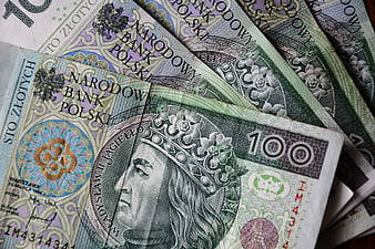Close-up of Polish 100 Zloty Banknotes