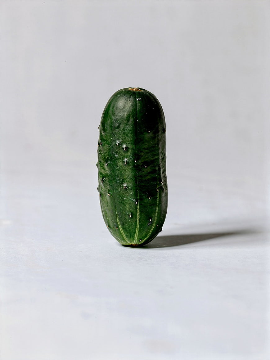Fresh Green Cucumber on White Background