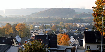 Autumn landscape of Westerburg town in the Westerwald hills