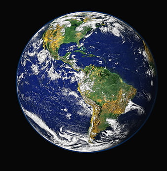 Blue Marble Earth Globe View of Americas from Space