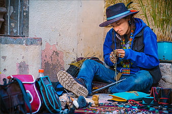 Indigenous Craftsman Making Jewelry in Real de Catorce, Mexico