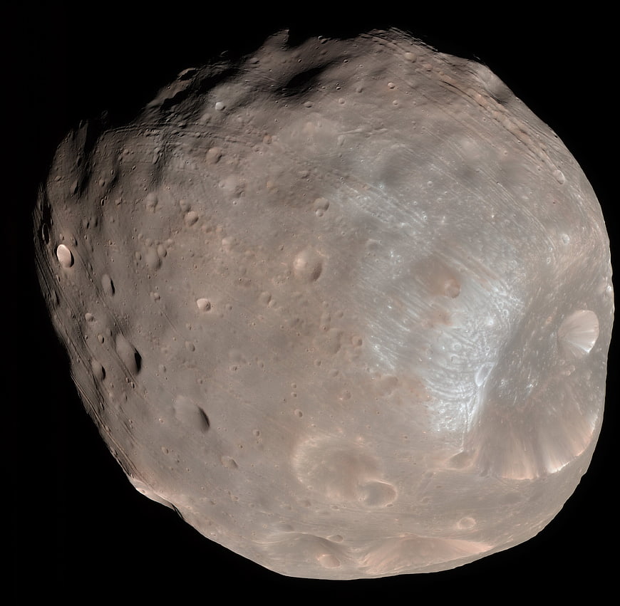 High-resolution 3D render of Mars moon Phobos