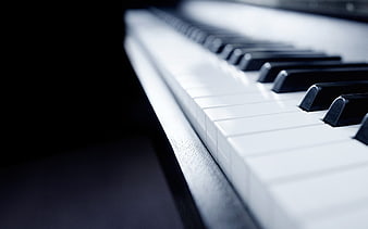 Close-up of piano keys with shallow depth of field