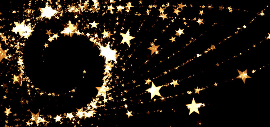 Golden Star Spiral Background