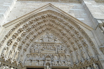 Gothic Cathedral Tympanum Sculpture Detail