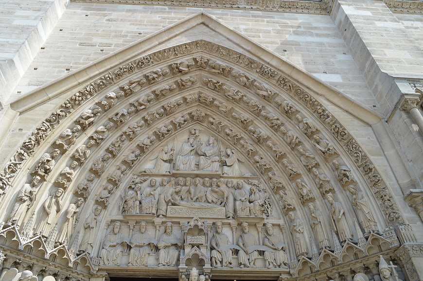 Gothic Cathedral Tympanum Sculpture Detail