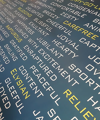 Positive Adjectives Wall Art Typography