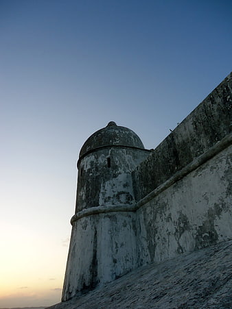 Historic Fortress Tower at Sunset in Salvador, Brazil