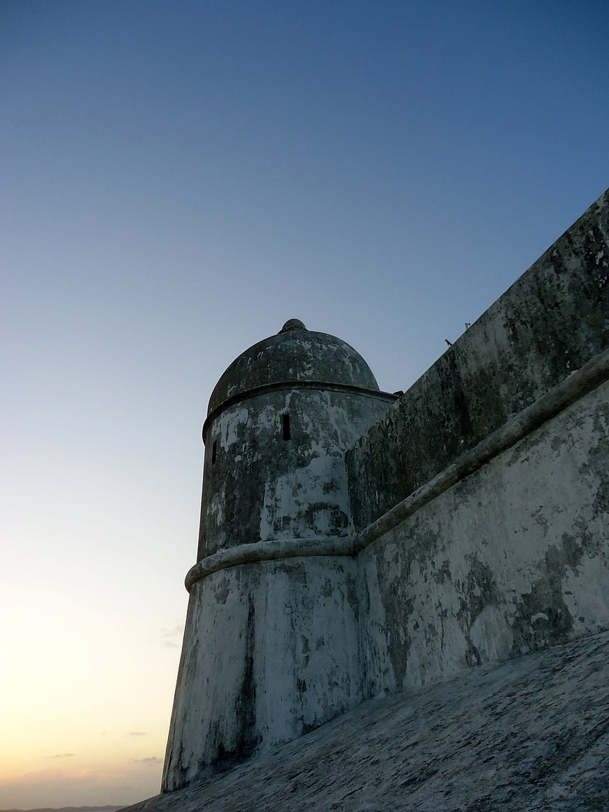 Historic Fortress Tower at Sunset in Salvador, Brazil