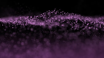 Abstract purple particle wave background with bokeh effect