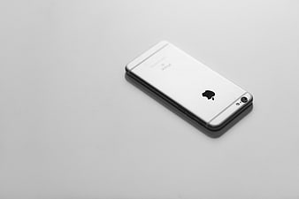 White iPhone on Gray Background