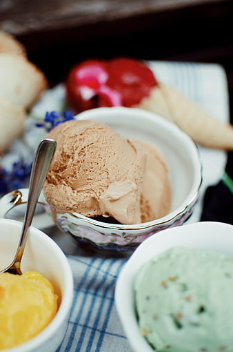 Artisanal Ice Cream Scoops in Vintage Tea Cups