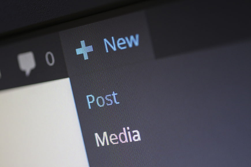 Close-up of WordPress New Post Media Menu Screen