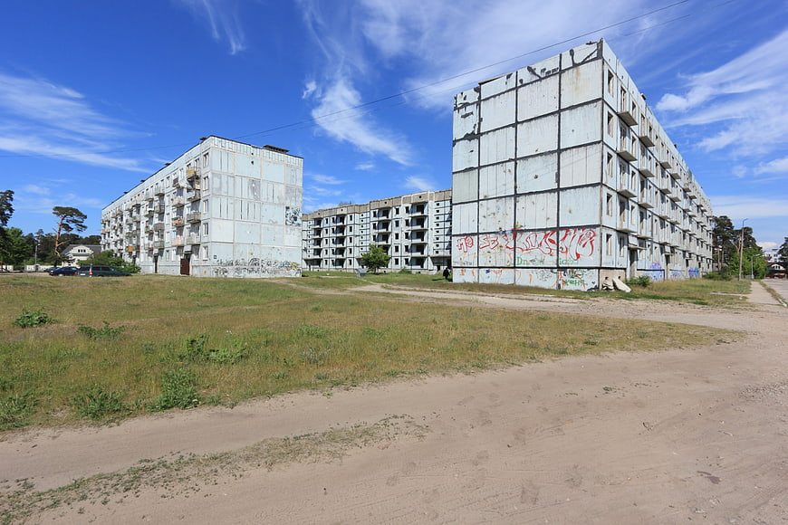 Abandoned Soviet concrete apartment blocks in Karosta, Latvia