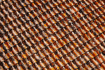 Textured Pattern of Weathered Orange Roof Tiles