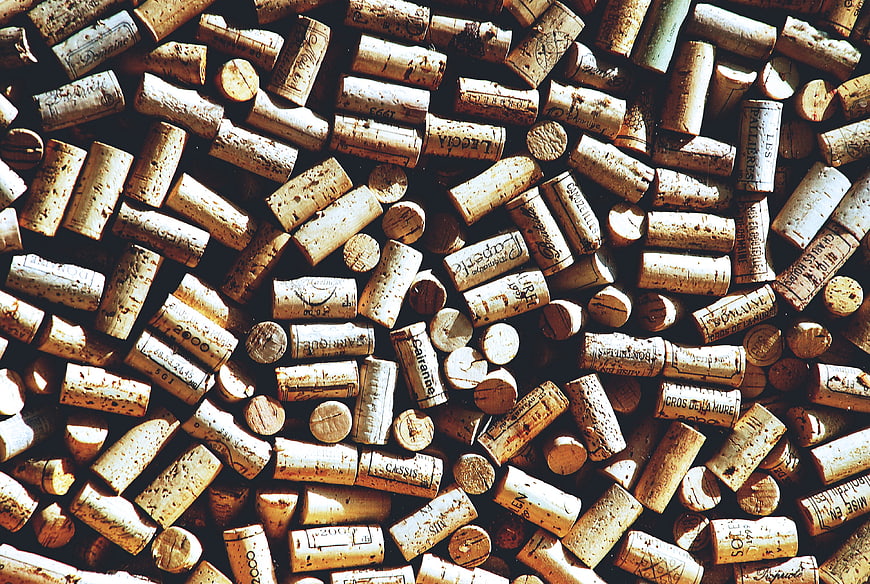 Scattered Wine Corks Texture Background