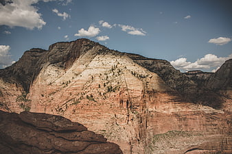 Majestic Red Rock Mountain Landscape with Blue Sky