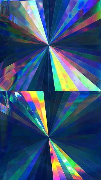 Abstract Iridescent Foil Texture with Radiating Rainbow Spectrum