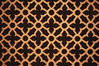 Gold Moroccan Geometric Lattice Pattern Texture