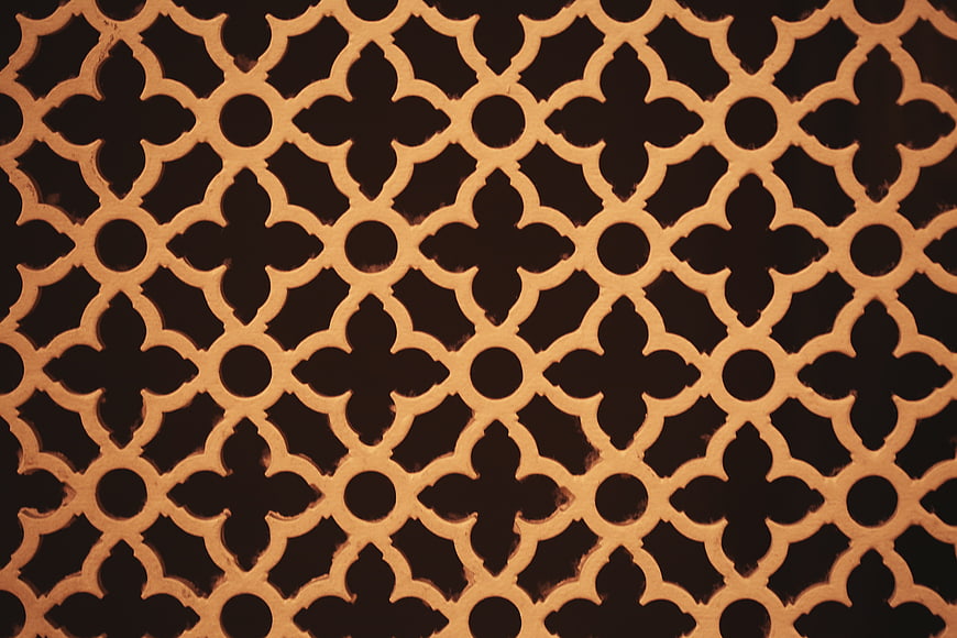 Gold Moroccan Geometric Lattice Pattern Texture