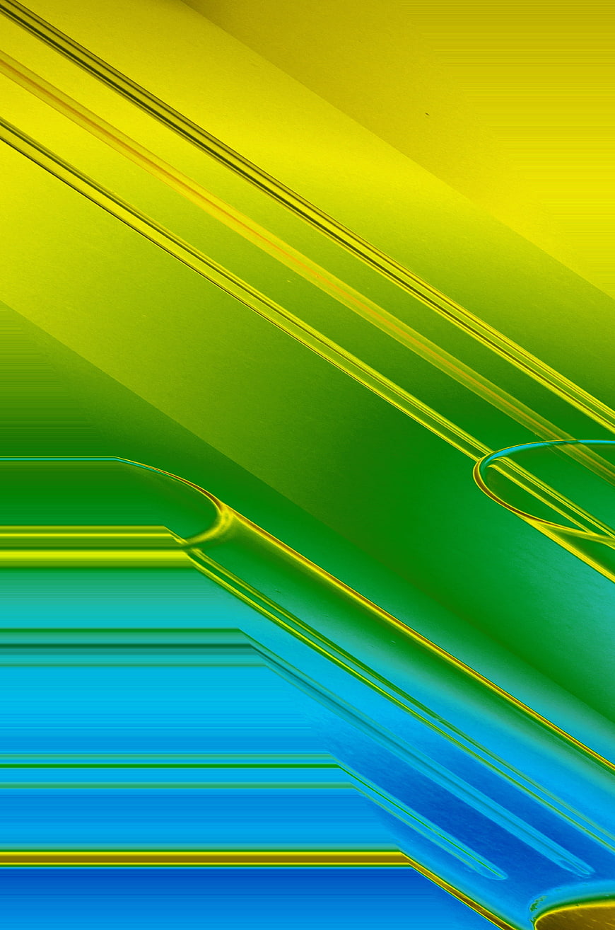 Abstract Macro of Translucent Yellow and Blue Glass Straws