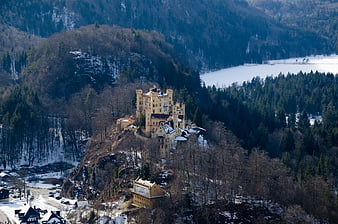 Neuschwanstein Castle in Winter Snow Landscape