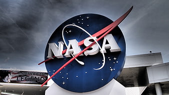Dramatic NASA Logo Sign at Kennedy Space Center