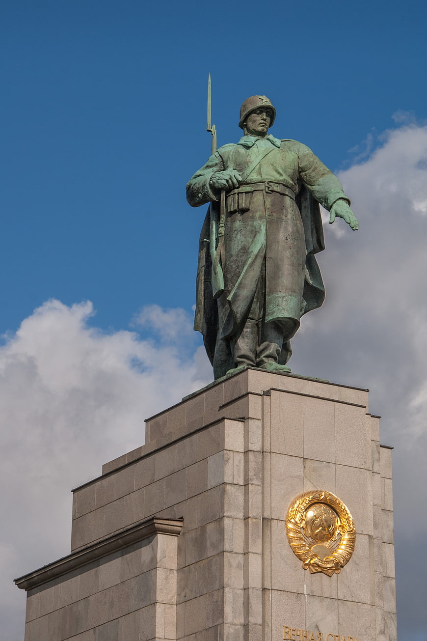Soviet Soldier Monument Statue with Blue Sky Background