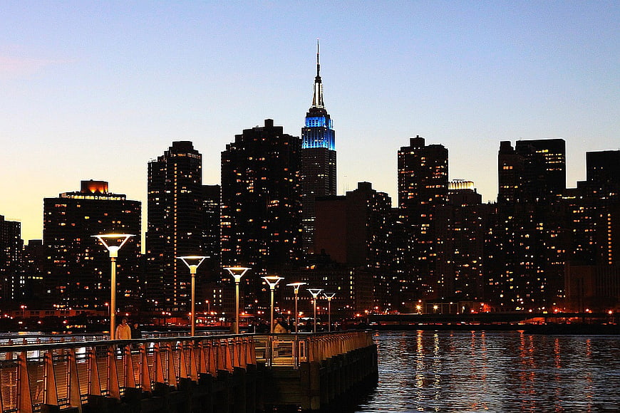 New York City Skyline at Dusk with Empire State Building