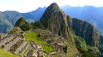 Machu Picchu Ruins and Huayna Picchu Mountain in Peru