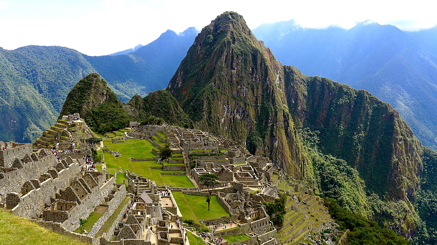 Machu Picchu Ruins and Huayna Picchu Mountain in Peru