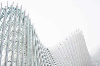 Modern White Architectural Structure with Glass Facade