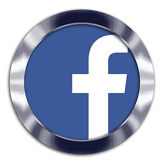 Facebook Logo Icon with Metallic Silver Border