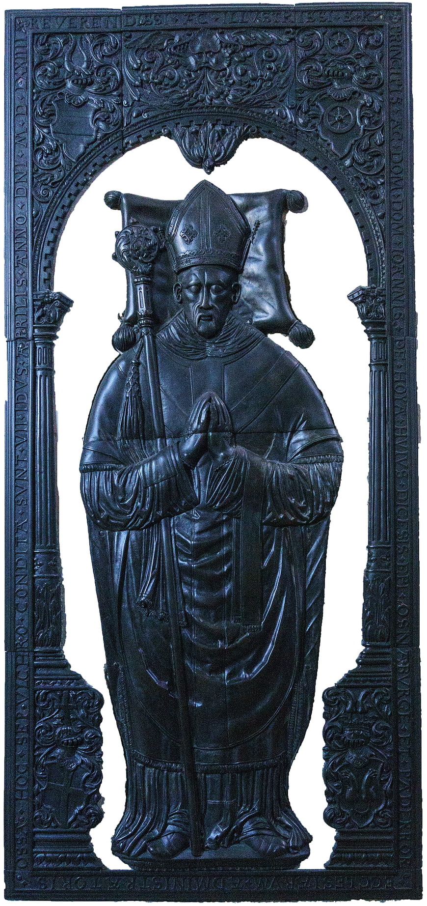 Medieval Bishop Tomb Effigy Sculpture
