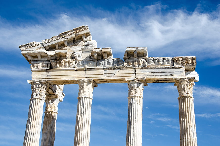 Ancient Temple of Apollo Ruins in Side, Turkey