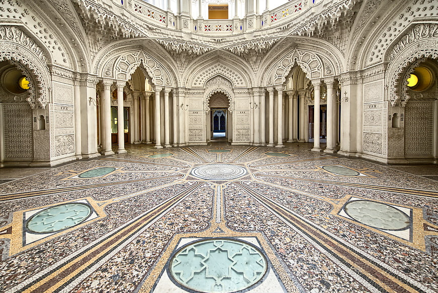 Ornate Islamic Architecture Interior with Intricate Mosaic Floor