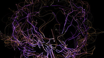 Abstract Flowing Laser Lines on Black Background