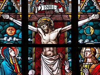 Stained Glass Crucifixion of Jesus Christ