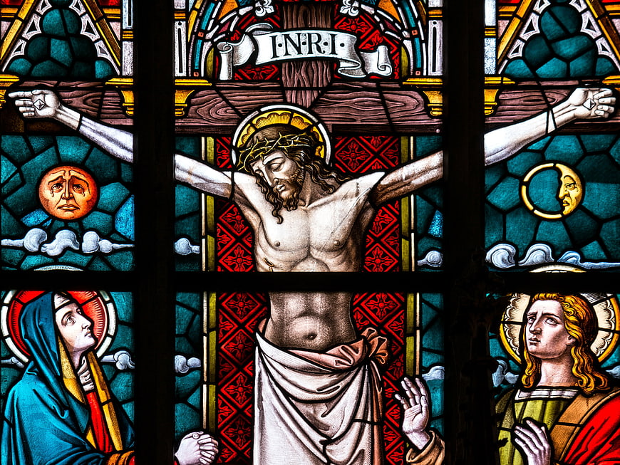 Stained Glass Crucifixion of Jesus Christ