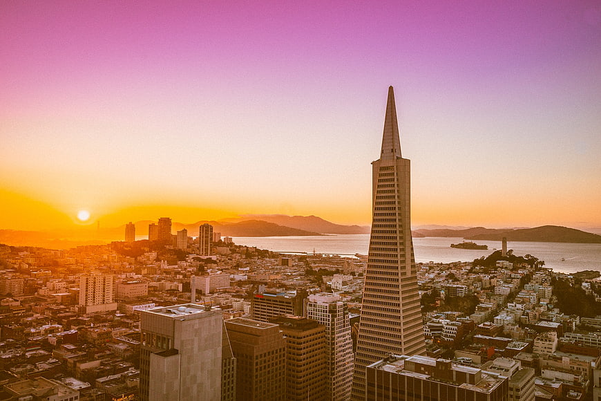 San Francisco Skyline with Transamerica Pyramid at Sunset