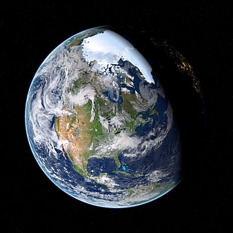 Earth from Space Illustration with North America