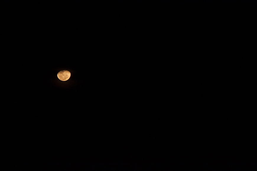 Full Moon in Dark Night Sky with Copyspace